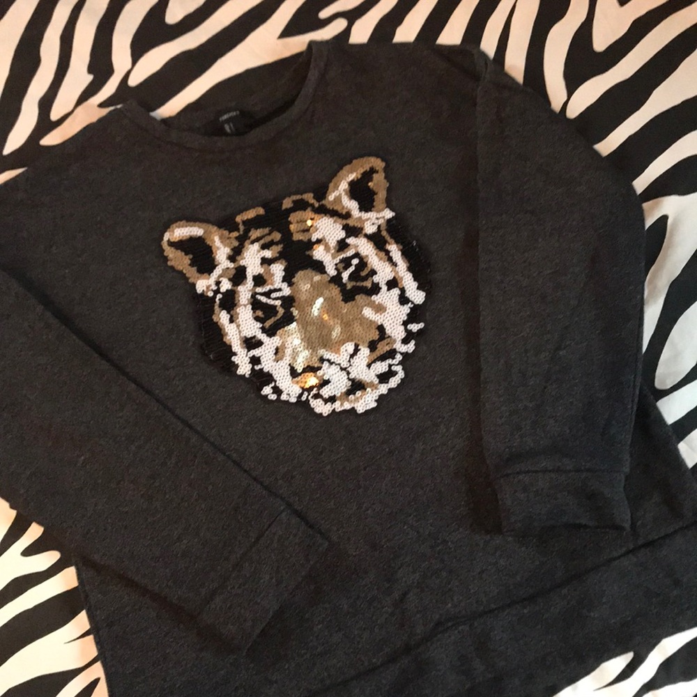 Sequin Leopard Forever 21 Sweatshirt